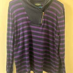 Ralph Lauren Purple and Navy Zip Up Sweater